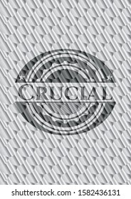 Crucial silver shiny emblem. Scales pattern. Vector Illustration. Detailed.