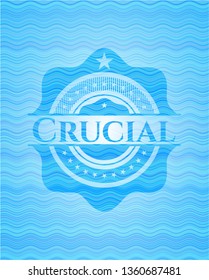 Crucial water wave concept badge.