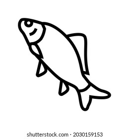 crucian carp line icon vector. crucian carp sign. isolated contour symbol black illustration