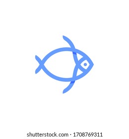 crucian fish linear vector logo