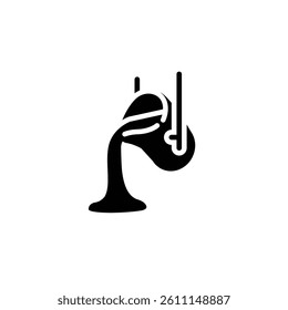 Crucible molten metal poured from ladle melting iron solid icon vector design good for web or mobile app