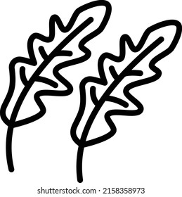 Cruciferous vegetable vector line icon design, Condiments and Spices symbol, Food cooking ingredients Sign, Herbs and table sauce stock illustration, Arugula or Rocket Plant Concept,