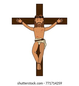 crucified Jesus cartoon