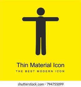 Material amarillo intenso Pose crucificado diseño mínimo de icono o logotipo