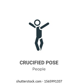 Crucified pose vector icon on white background. Flat vector crucified pose icon symbol sign from modern people collection for mobile concept and web apps design.