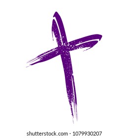 Crucifix Cross Brush Strokes Symbol Design