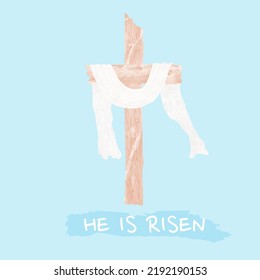 Crucifix or Cross in the Sky He is Risen Resurrection of Christ Easter Christening Card