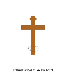 Crucifix icon. Easter. Vector illustration on a white background.