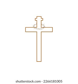 Crucifix icon. Easter. Vector illustration on a white background.