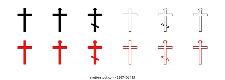 Crucifix icon. Easter. Vector illustration on a white background.