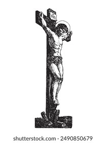 Crucifix of Jesus Christ Vector Christian religious Illustration