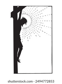 Crucifix of Jesus Christ Vector Christian religious Illustration