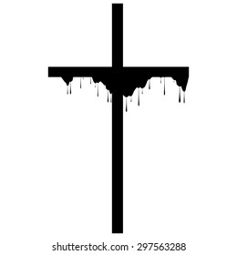 crucifix on a white background with the drop