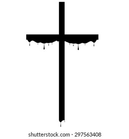 crucifix on a white background with the drop