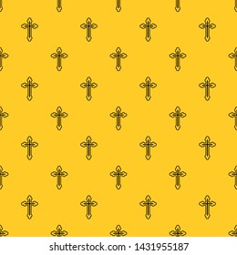 Crucifix pattern seamless vector repeat geometric yellow for any design