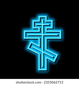 crucifixion christianity neon light sign vector. crucifixion christianity illustration