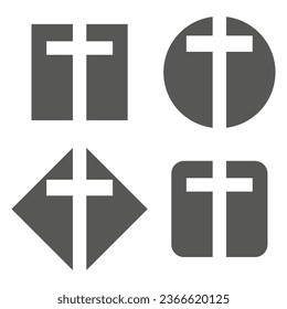 Crucifixion or Church icon set. Religion logo set. Vector illustration. EPS 10.