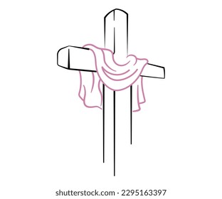 crucifixion concept. Catholicism sign. Christian faith vector illustration isolated on white