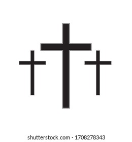 Crucifixion crosses, religion, vector illustration
