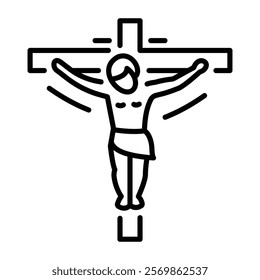 Crucifixion icon in linear style 