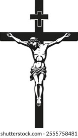 Crucifixion of Jesus Illustration for Religious Art