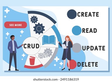 CRUD - Create Read Update Delete acronym. business concept background. vector illustration concept with keywords and icons. lettering illustration with icons for web banner, flyer, landing pag