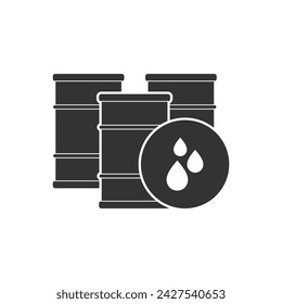 crude drum oil vector illustration. icon logo. barrel. oil industry. black isolated white background