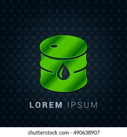 Crude Oil Bright Green chromium precious metallic 3D Icon / Logo Design