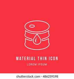 Crude Oil Bright red material designed line thin flat icon / logo