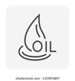 Crude oil drop or petroleum vector icon. Black natural liquid found in geological. Use in oil industry for refined by distillation into fuel product i.e. gasoline(petrol), diesel, asphalt. 64x64 pixel