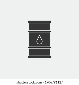 Crude Oil Drum Vector Icon Gasoline Gallon Storage