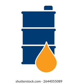 Crude oil drum vector illustration gasoline gallon storage. Blue oil barrel with drop. Fracking extraction production oil barrel petroleum vector illustration. Oil industry crisis and stock prices. 