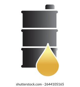 Crude oil drum vector illustration gasoline gallon storage. Black barrel with oil drop. Fracking extraction production oil barrel petroleum vector illustration. Oil industry crisis and stock prices. 