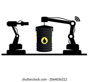 Crude Oil Extraction, Transportation, Refinery Industry Production Unit And Oil Gas Industry Concept. Editable Vector Illustrations.