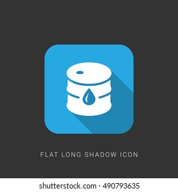 Crude Oil Flat blue long shadow Icon / Logo Design