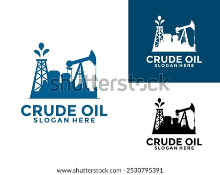 Crude Oil Mining Pump Machine Logo design, Mining Oil And Gas Drilling Industry Logo Vector Template