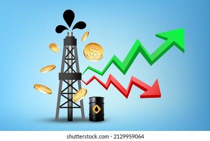 Crude oil price concept in vector format