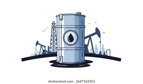 Extração de Produção de Petróleo Bruto e Refinação Indústria Paisagem