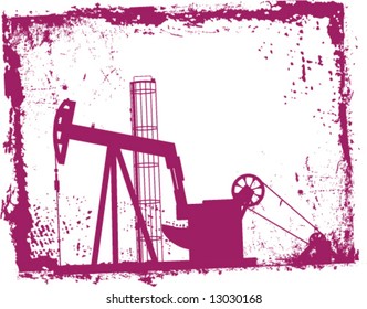 Crude Oil Pump Grunge Design