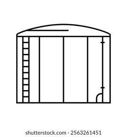 crude oil tank petroleum engineer line icon vector. crude oil tank petroleum engineer sign. isolated contour symbol black illustration