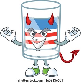 A cruel devil USA stripes glass Cartoon character design