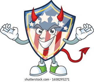 A cruel devil vintage shield badges USA Cartoon character design