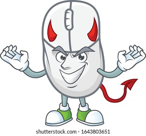 A cruel devil white mouse Cartoon character design