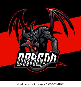 cruel dragon e-sport logo design. illustration of cruel dragon mascot design. Mascot design