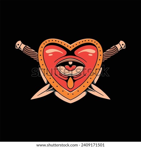 cruel love tattoo vector design
