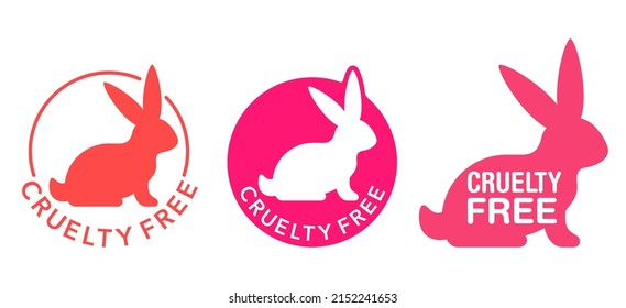 Cruelty free badge - emblem for products that not tested on animals - cosmetics packaging marking - wildlife protection logo. Vector logo