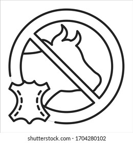 Cruelty free black line icon. Label for products or activities that do not harm or kill animals. Pictogram for web page, mobile app, promo. UI UX GUI design element. Editable stroke.