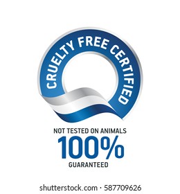 Cruelty Free Certified Blue Ribbon Label Logo Icon