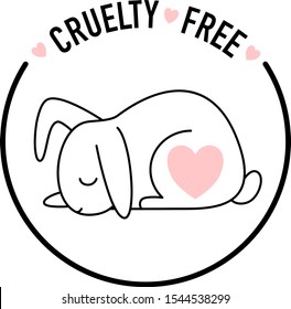 Cruelty free concept logo design , vector illustration eps10