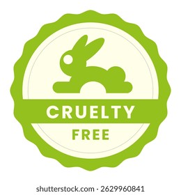 Cruelty free concept logo design with rabbit symbol. Not tested on animals icon.Vector  Illustration